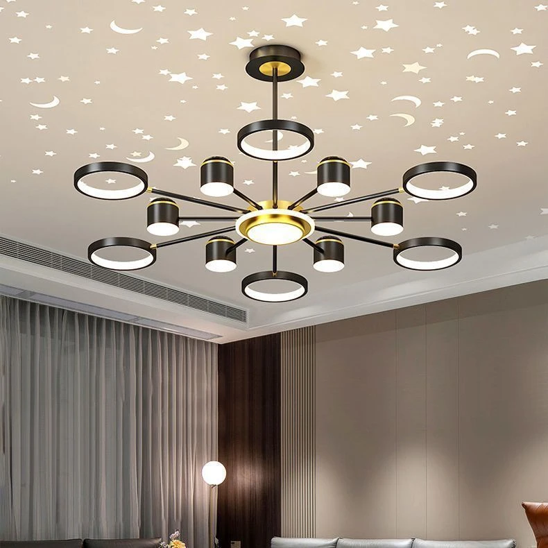 客厅吊灯2025新款创意星空吊灯简约大气北欧轻奢灯具组合全屋套餐