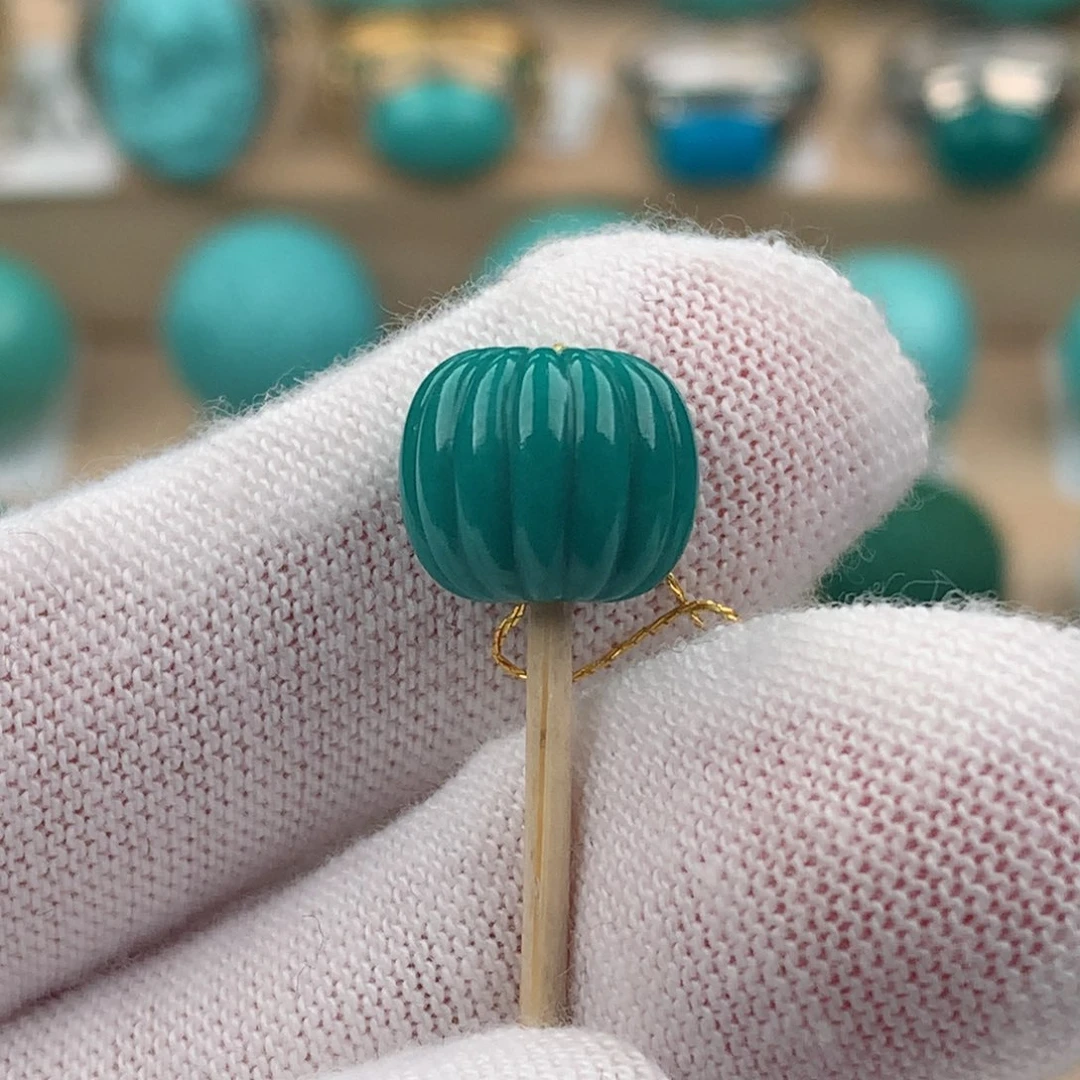 绿松石配饰未镶嵌瓜珠卡11*9.3