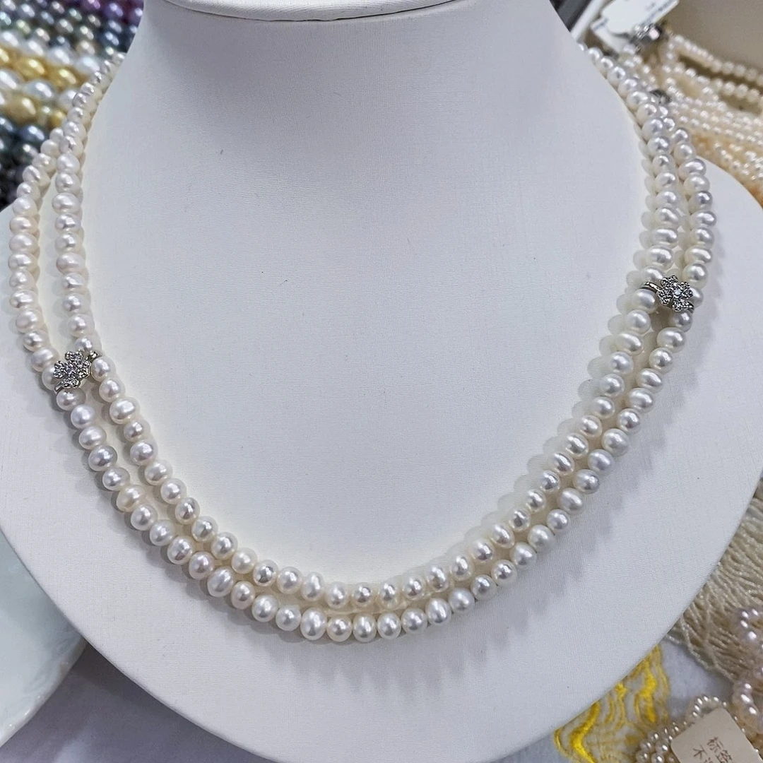 未镶嵌淡水珍珠特价淡水无核极光多层设计款4.5mm