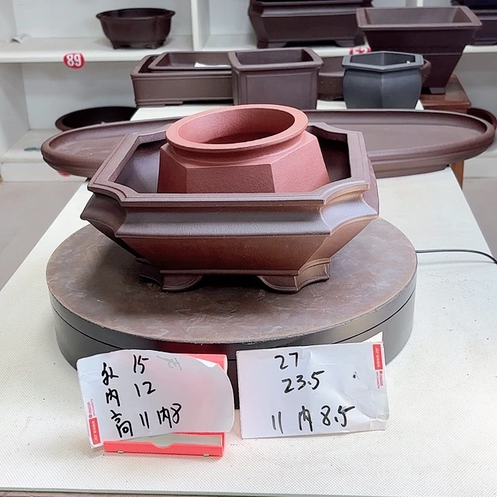 紫砂花盆鱼*摆两个小盆