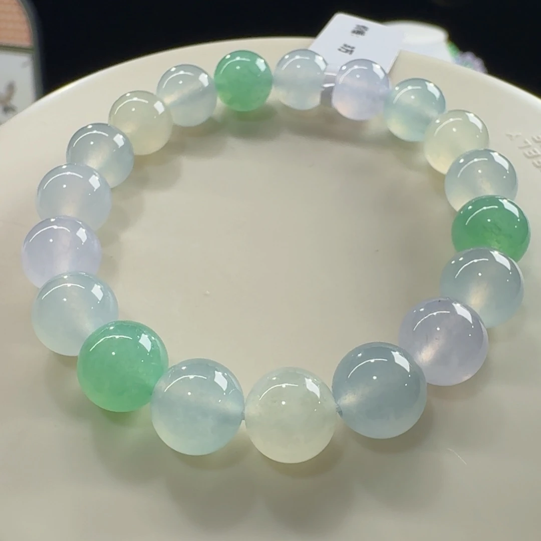 未镶嵌手链翡翠冰胶马卡龙单圈卡10mm