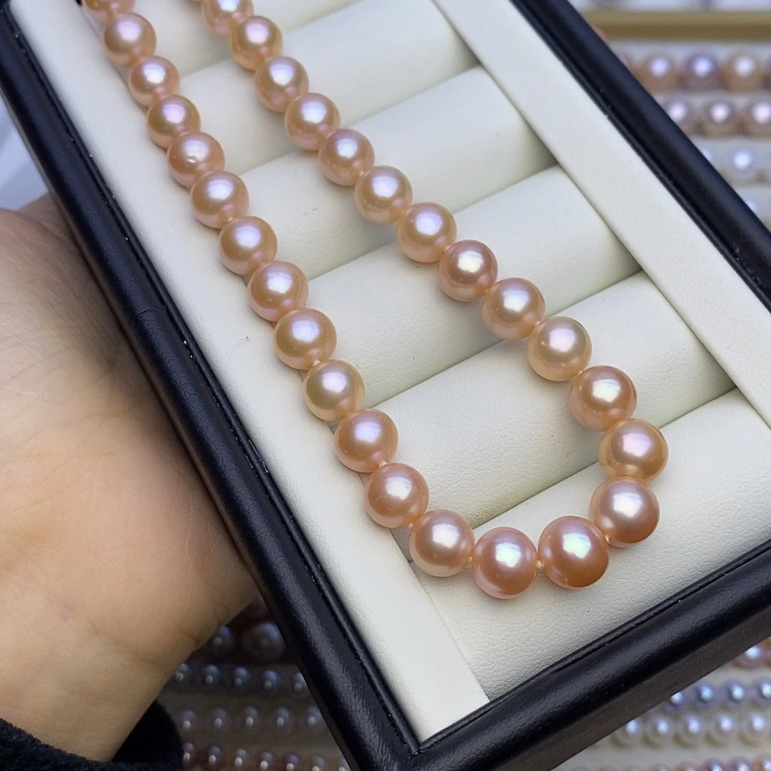 淡水珍珠颈饰未镶嵌无核 粉橙色