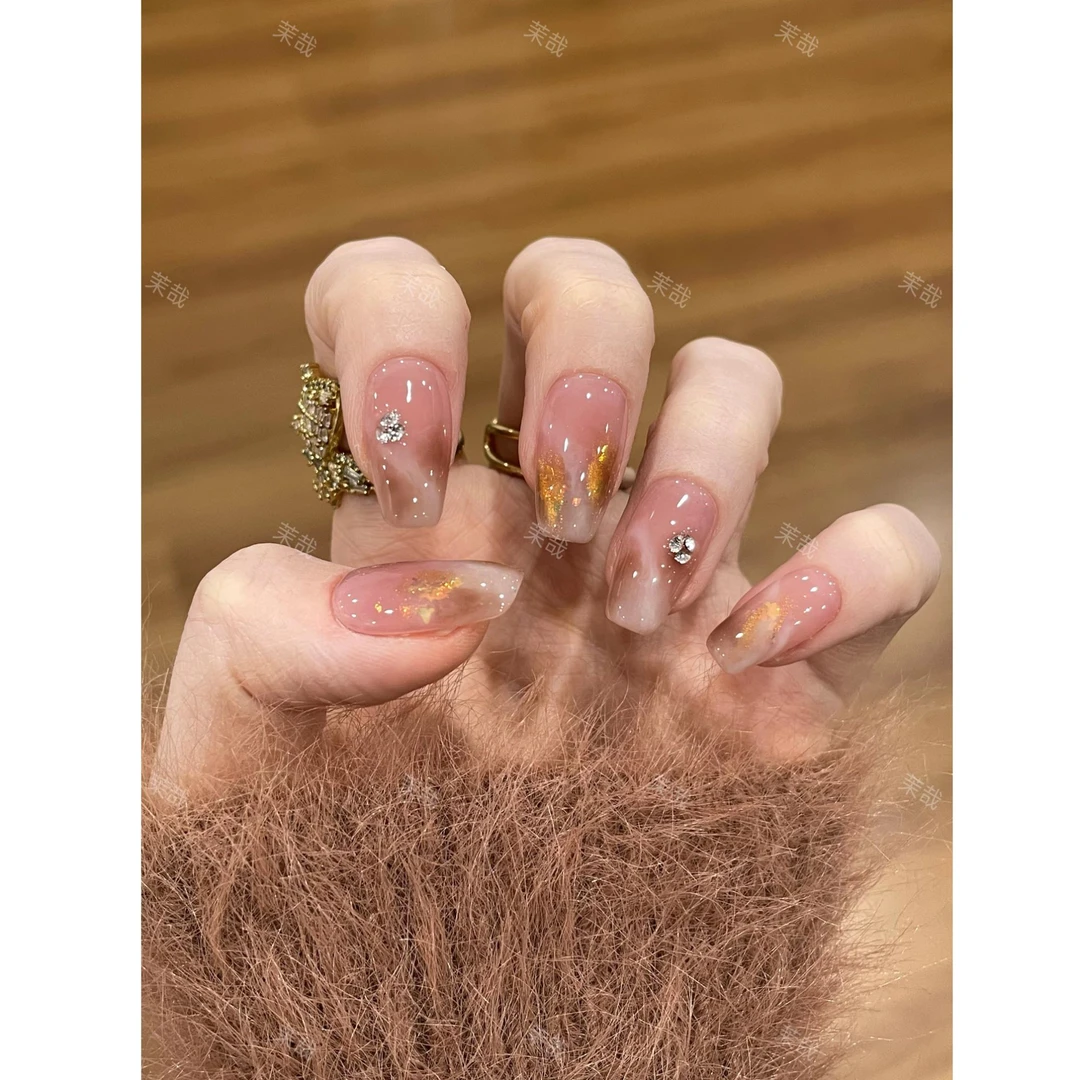 茉哉【空山雾】纯手工定制美甲拆卸穿戴甲A4779