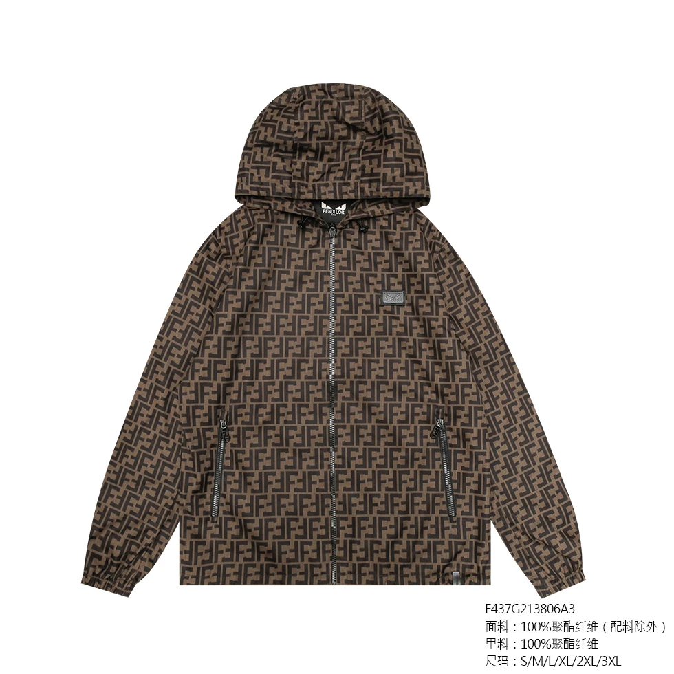 FENDILOR小怪兽男士连帽夹克外套春秋经典时尚 F437G213806A