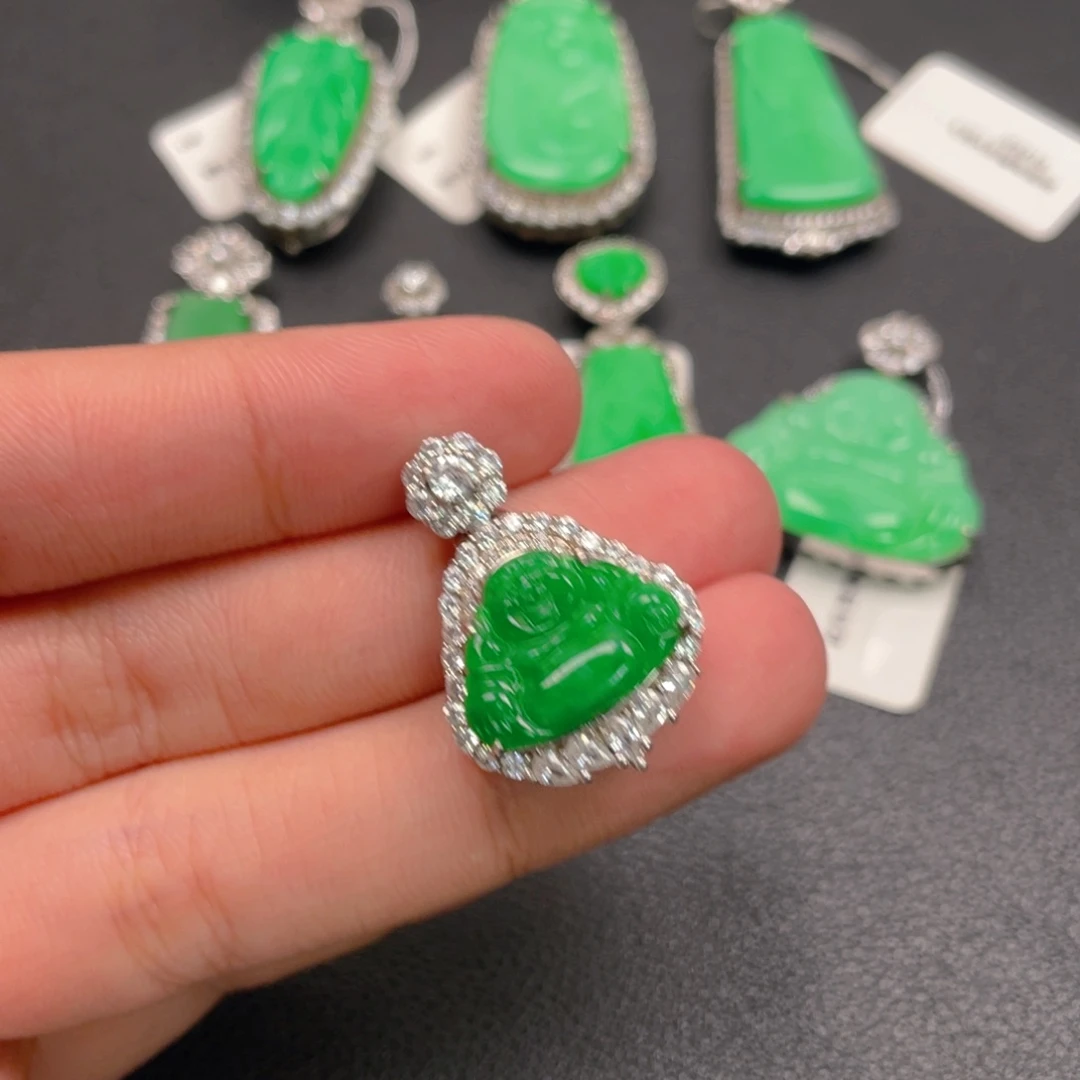 翡翠银S925镶嵌颈饰