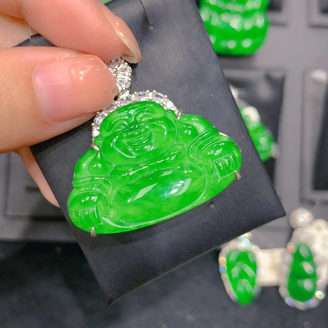 翡翠银S925镶嵌颈饰00000007