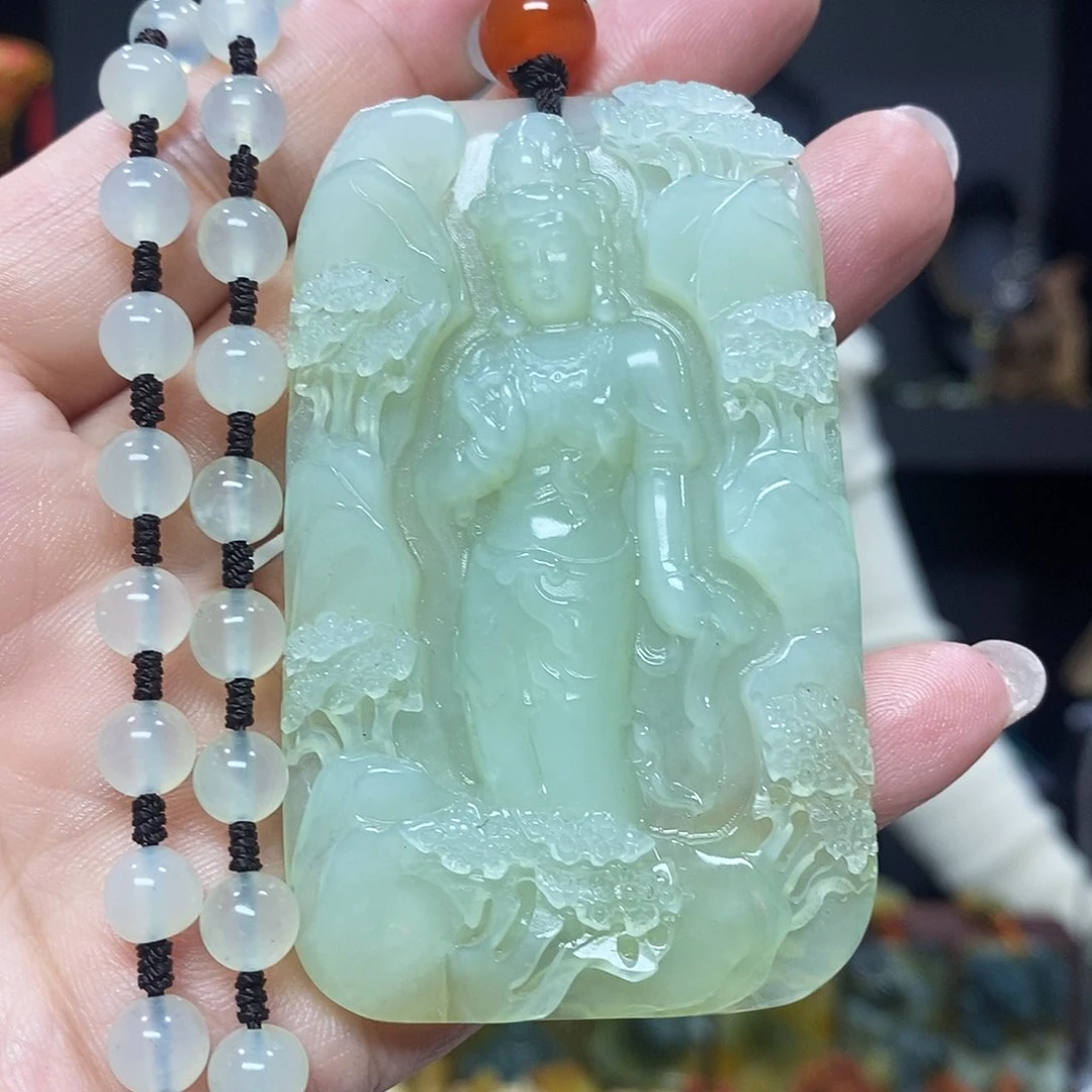 未镶嵌岫玉挂件吊坠项链
