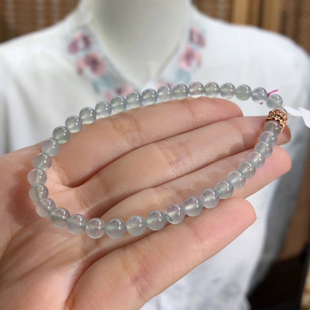 未镶嵌手串翡翠卡5.1冰种蓝底