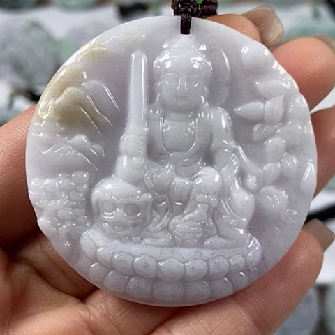 翡翠颈饰未镶嵌文殊菩萨福利