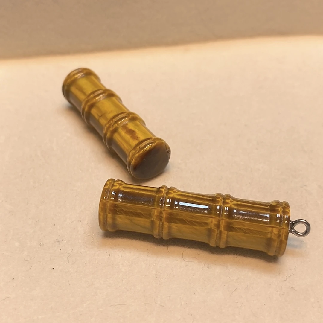 玛瑙/玉髓未镶嵌珠宝半成品虎眼竹节到手2颗