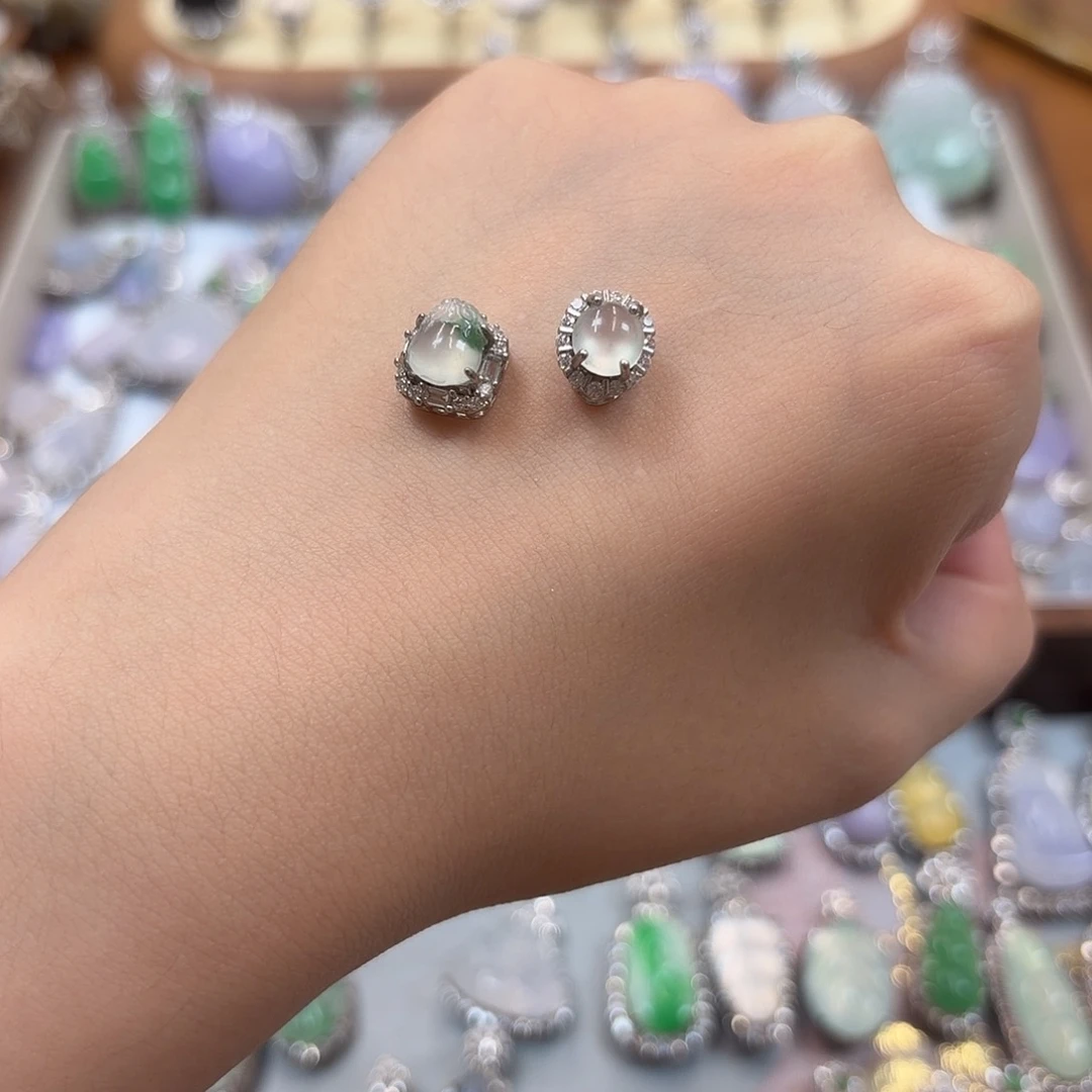 D****翡翠银S925镶嵌吊坠(不含链)