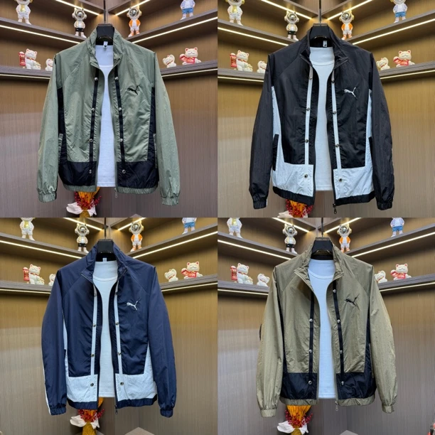 夹克休闲不褪色春夏时尚夹克外套男透气立领男士刺绣351-22