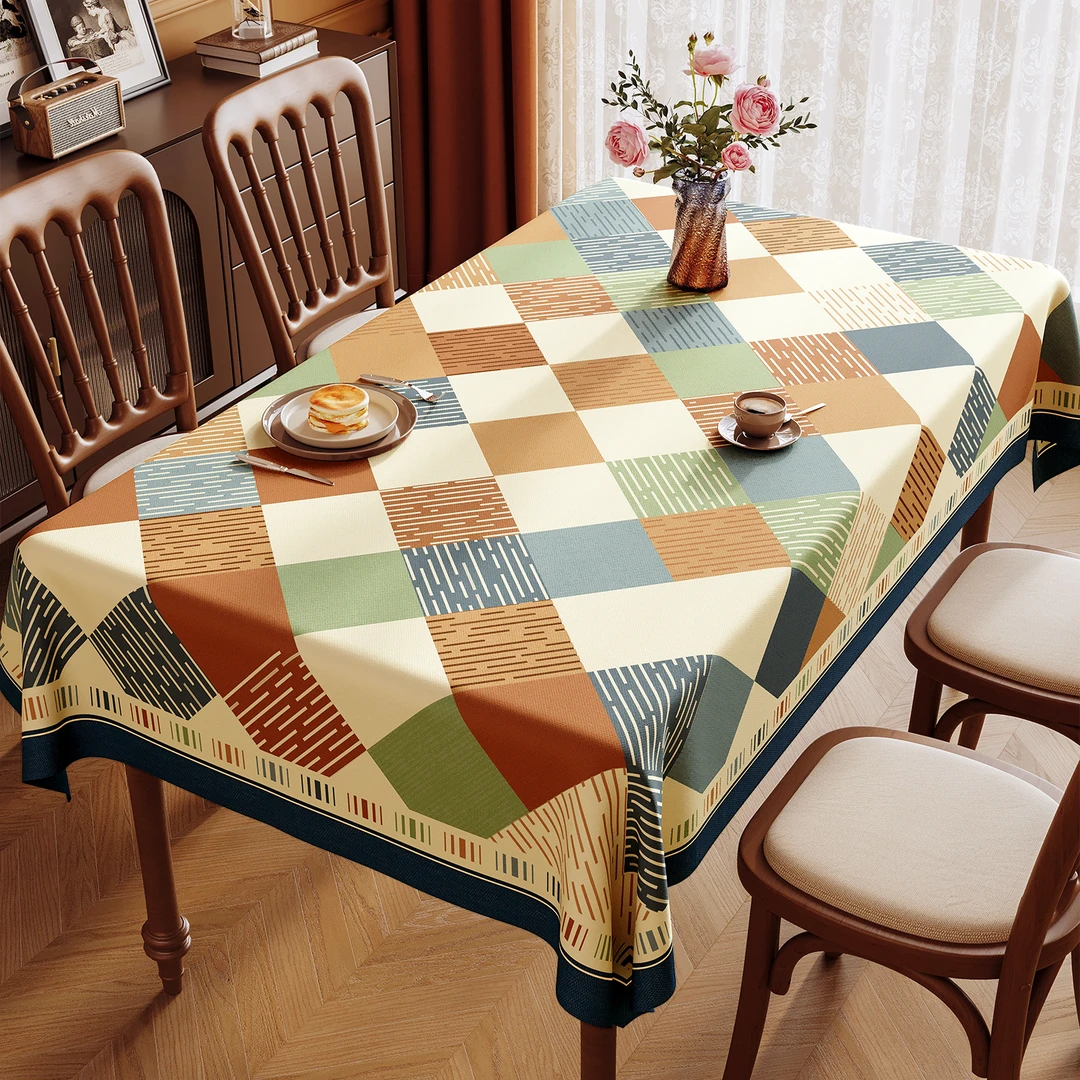 美式桌布防水防油免洗2025新款轻奢高级感台布长方形氛围感餐桌布