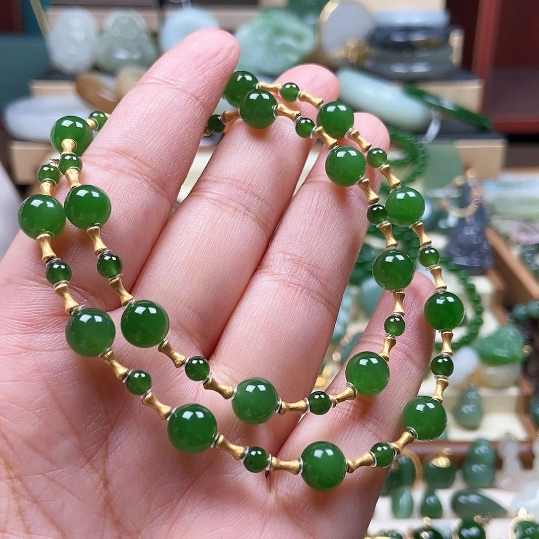 18K金镶嵌手链和田玉就***你