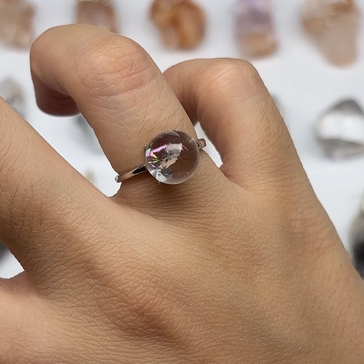 戒指银S925镶嵌水晶闪灵钻戒指