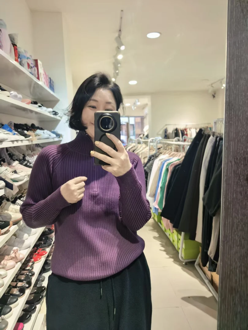 上衣针织衫毛针织衫时尚半拉链女慵懒风翻领（祐祐女装）