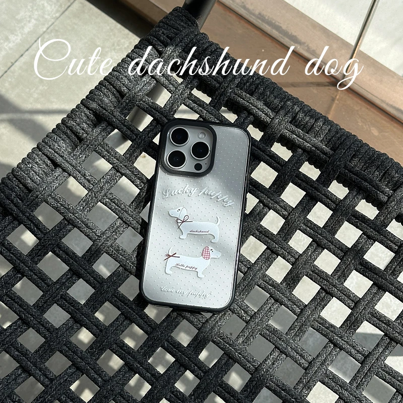 小CASE王子腊肠狗透明黑边亮面苹果手机壳适用于iPhone1615ProMax