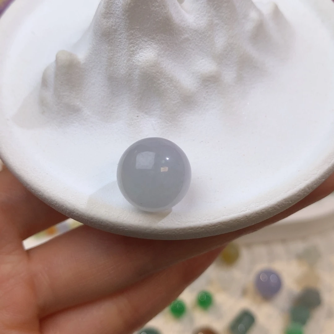 未镶嵌定制翡翠烟紫 13.1mm L