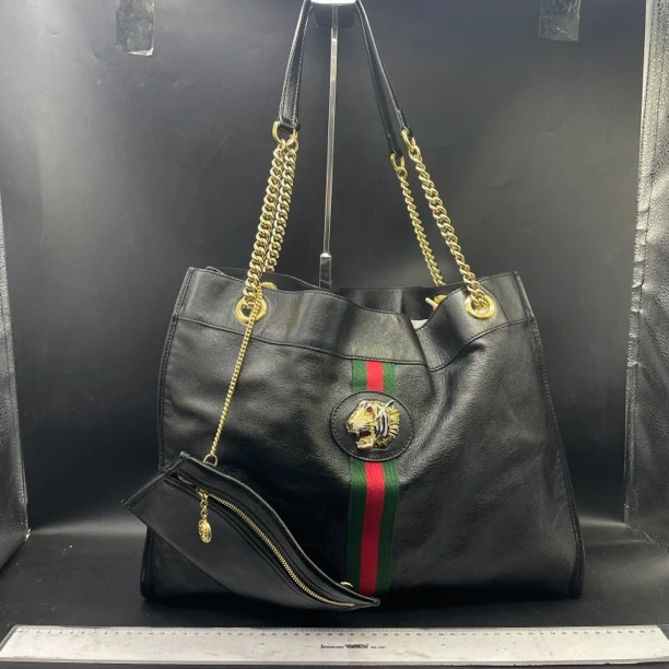 95新 GUCCI/古驰 虎头托特单肩包/14454