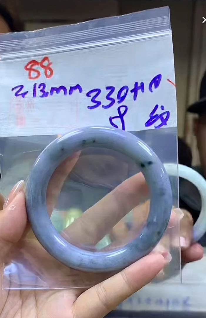 定制翡翠未镶嵌毛货88手镯59纹+330元+拍一发一