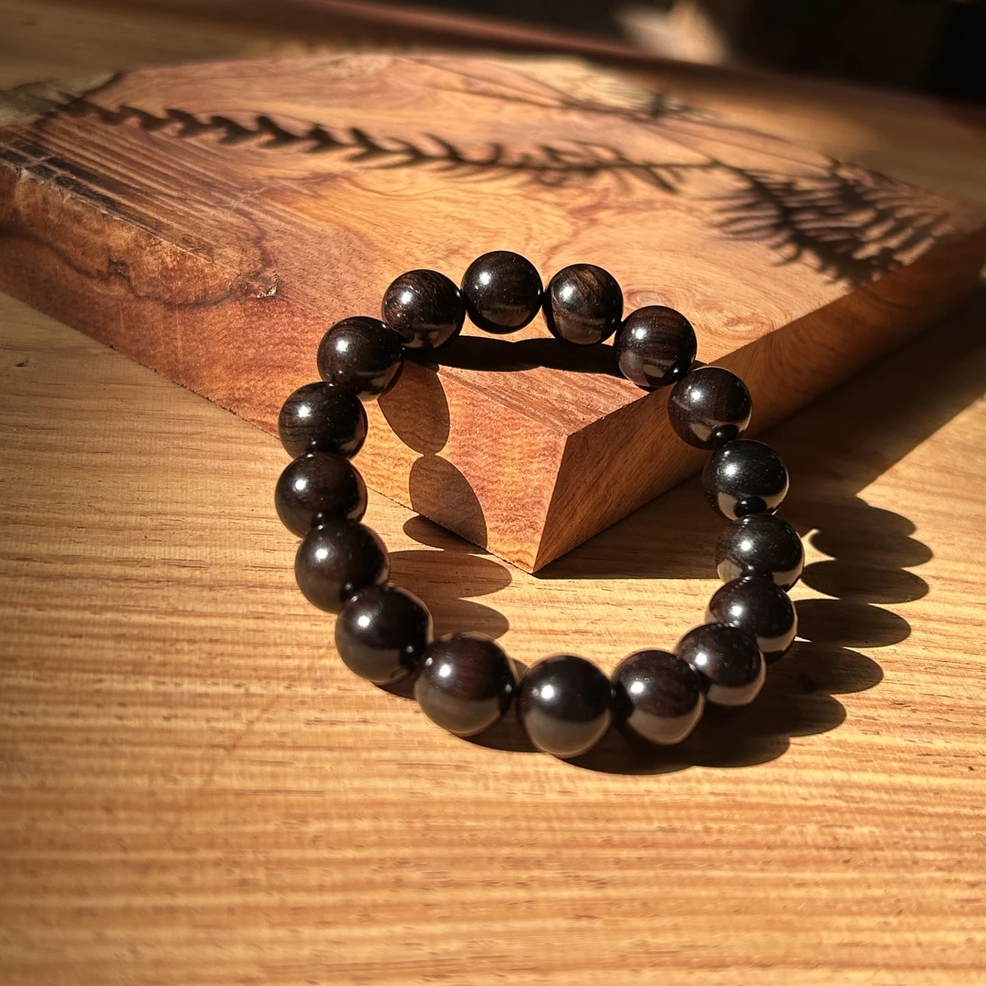 非金属木质手链 紫光檀手串1.8