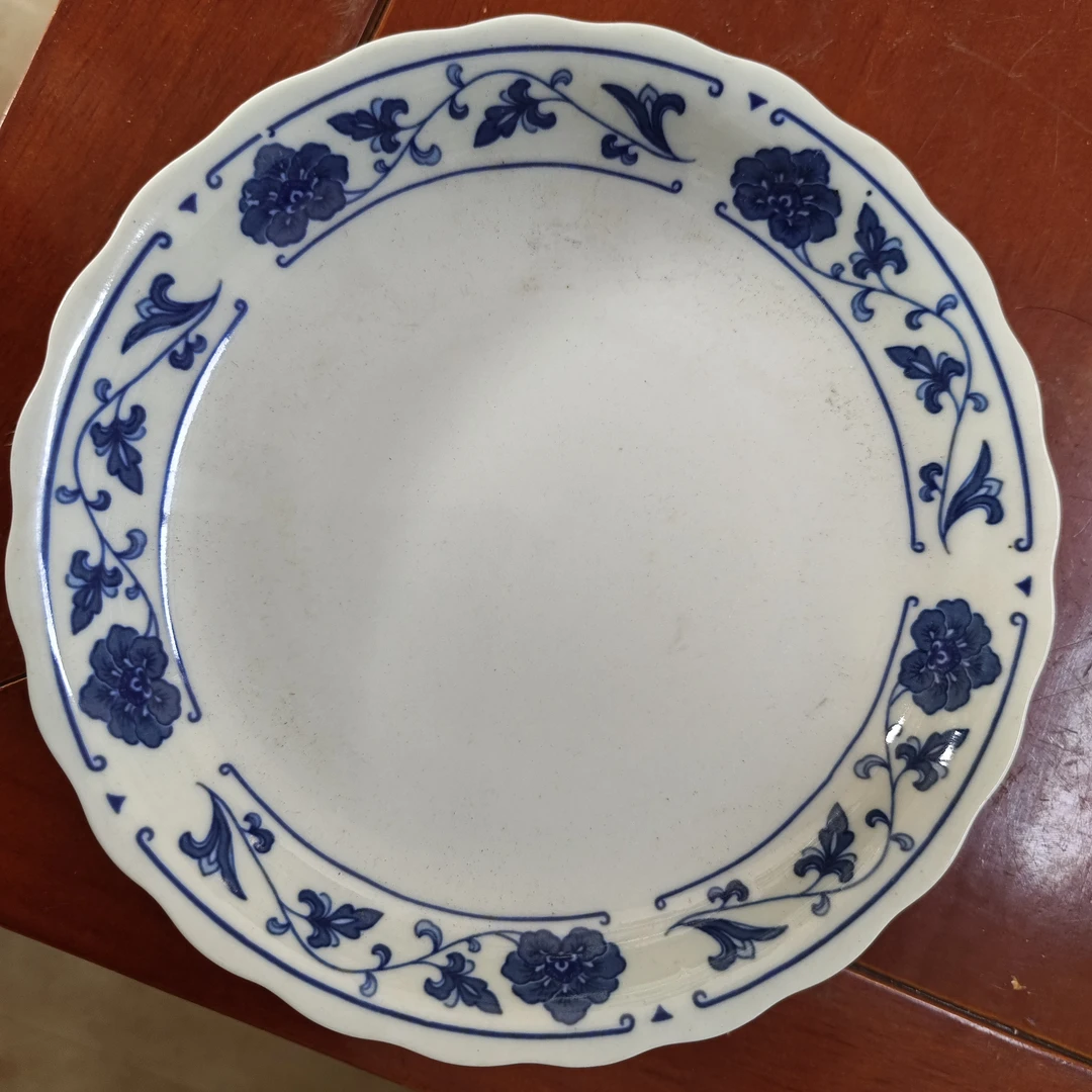 四厂青花翡翠果盘
