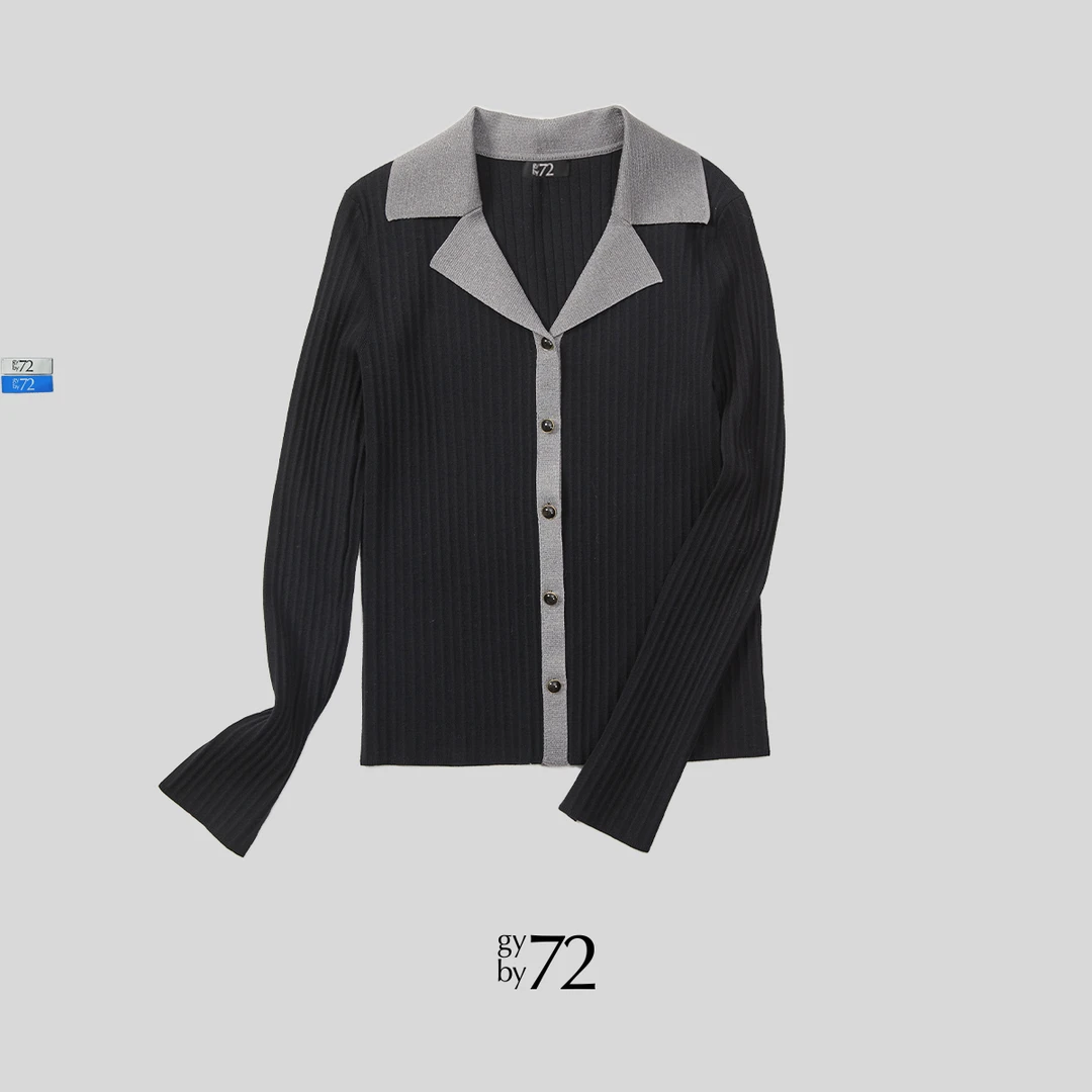 gy by 72/原创设计长袖V领针织衫软糯秋冬毛衣温暖女显瘦减龄开衫