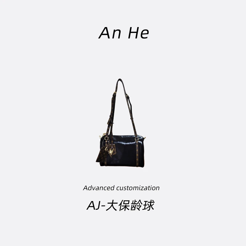 【安合女包】3001黑色大保龄球花花经典斜挎包手提包