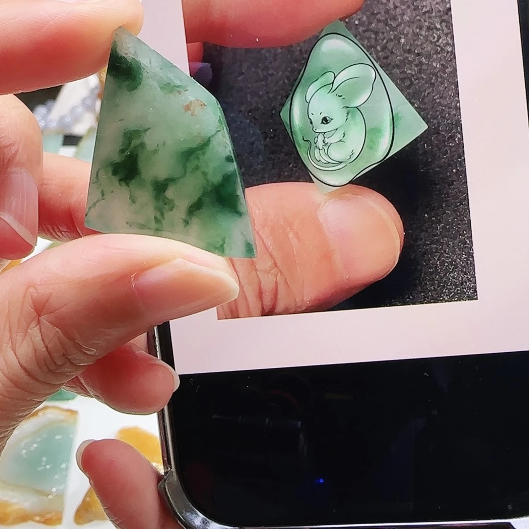 定制翡翠未镶嵌缅甸翡翠挂件