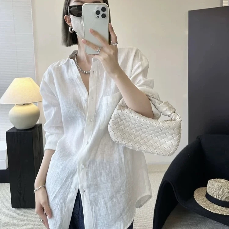 慵懒自在汉麻衬衫防晒开衫轻盈透气长袖衬衣24221