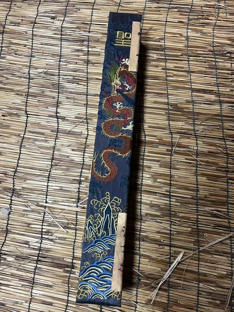 【DDD  蓝色龙纹刺绣长盒】----茂臻旧物 精品精选