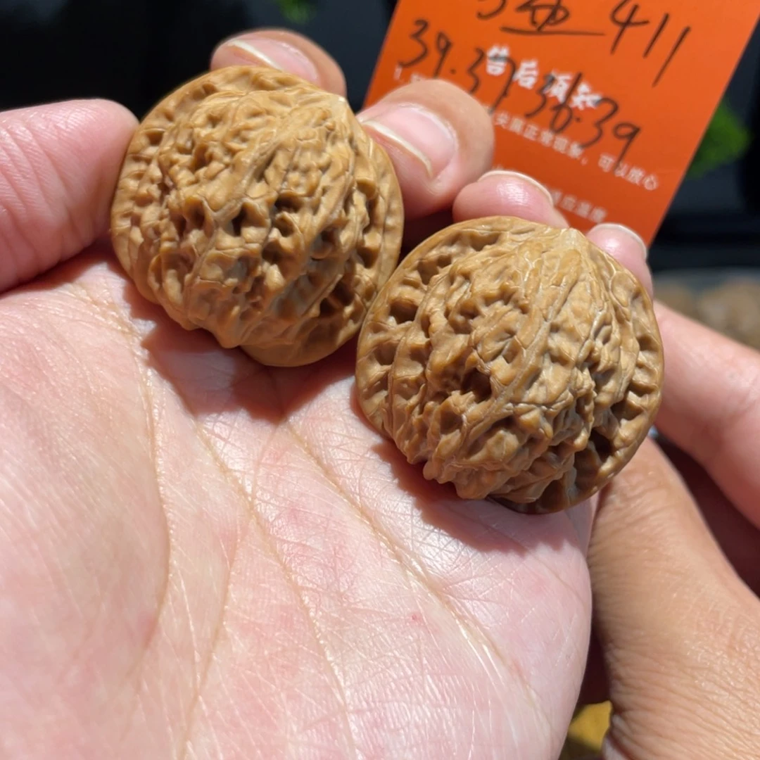 文玩核桃把件39山地正磨全品红皮411