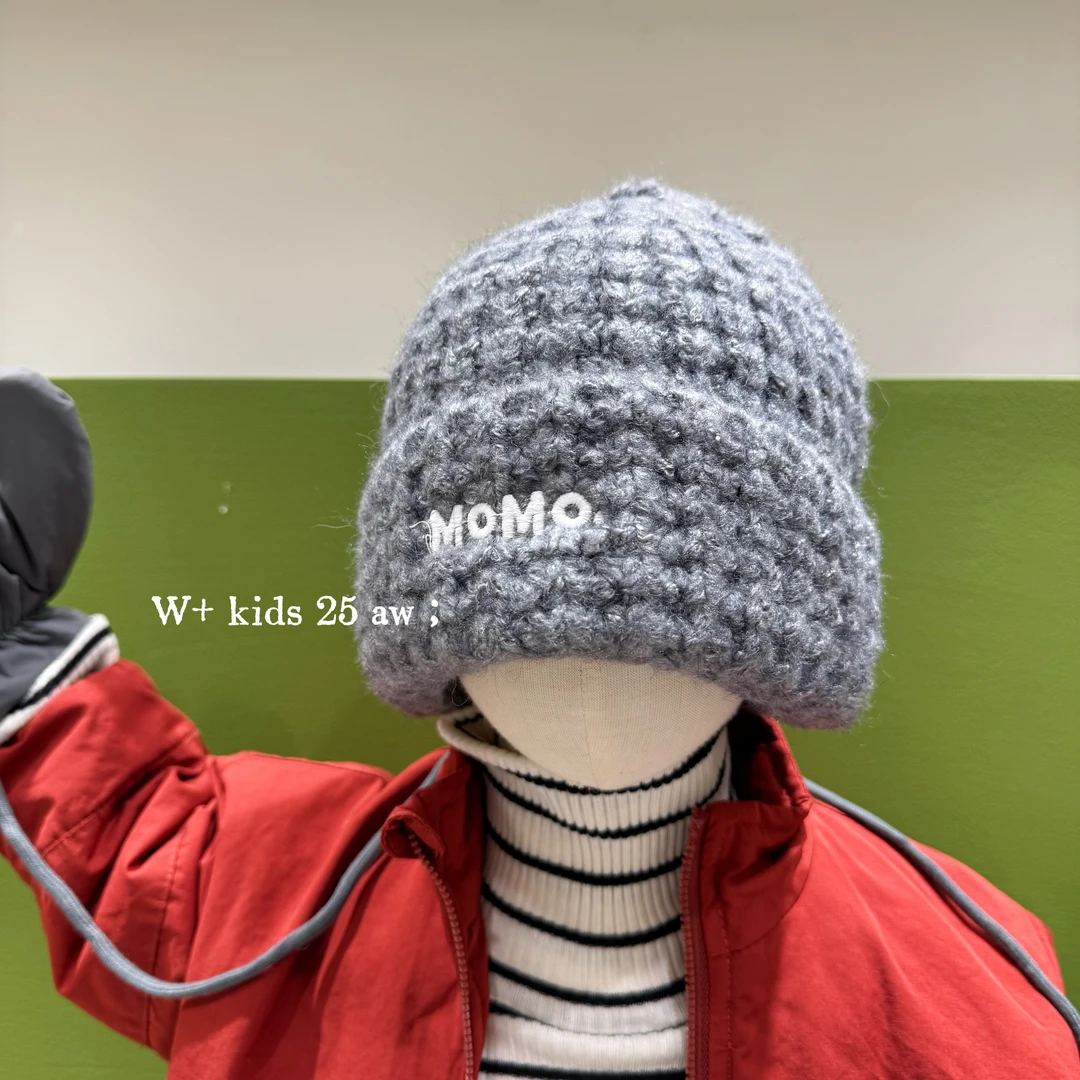 【W+韩系童装】秋冬款儿童韩系休闲男女宝百搭纯色毛线帽 XMZ113