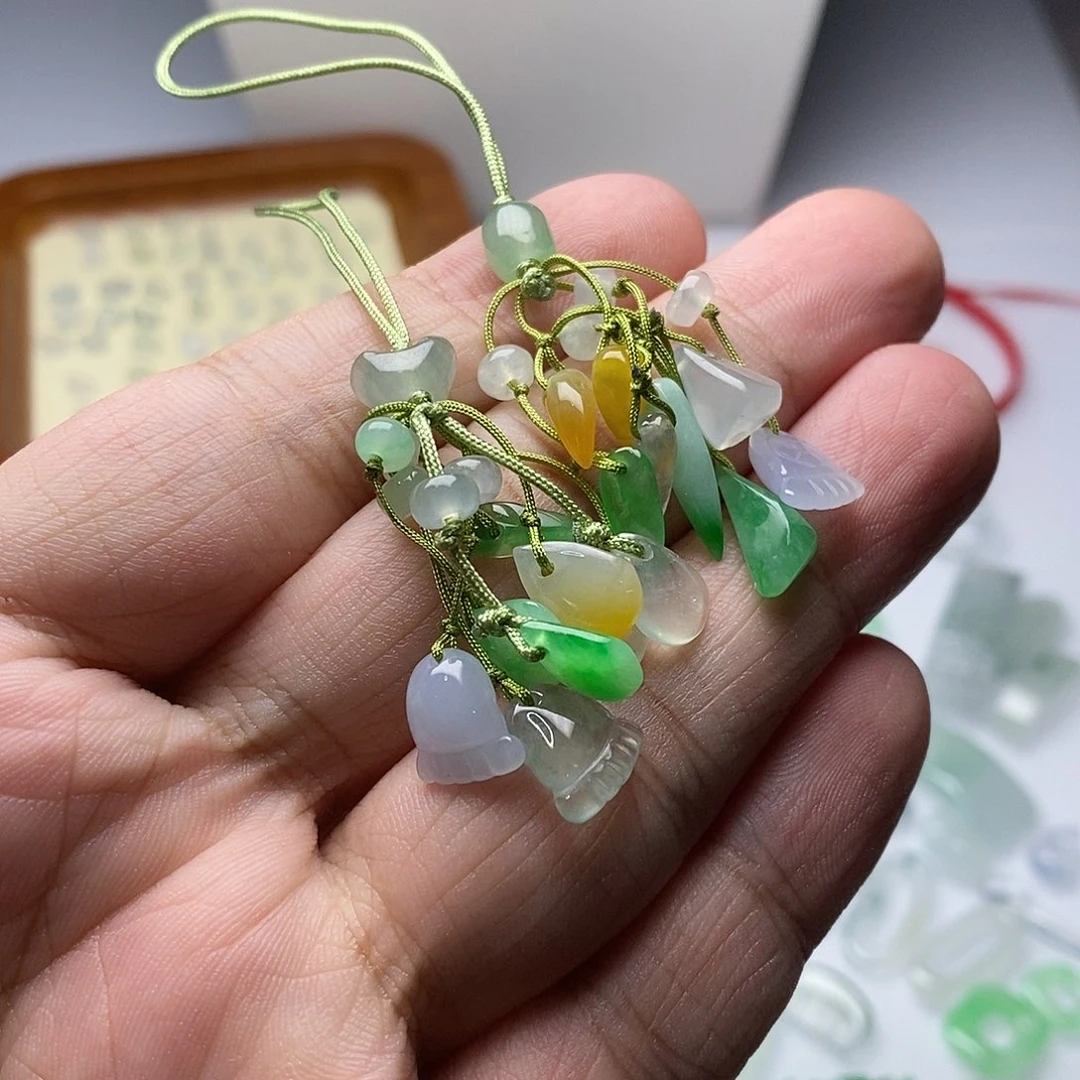 凉***粉翡翠未镶嵌手串天然翡翠