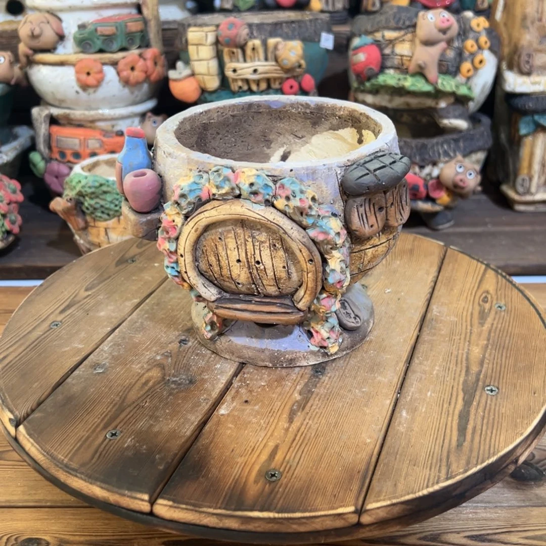 红陶嘻哈多肉花盆