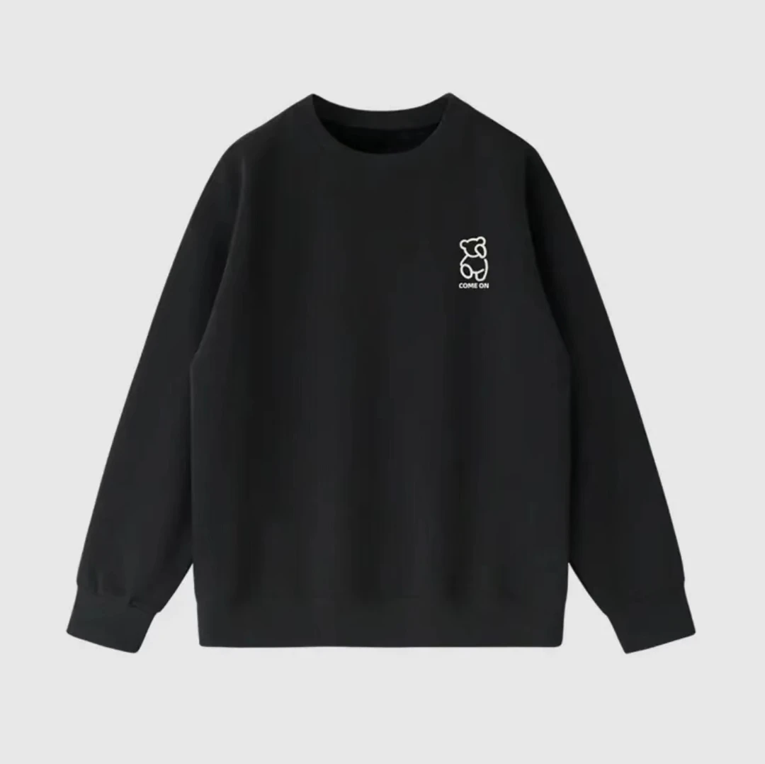 【高端定制】时尚洋气高端休闲百搭秋冬新款长袖卫衣～胸标线条熊