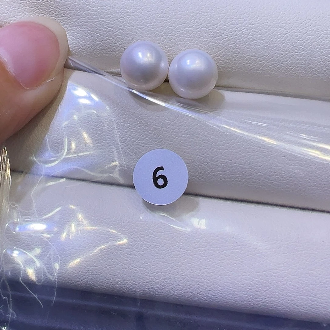 淡水珍珠银S925镶嵌耳饰