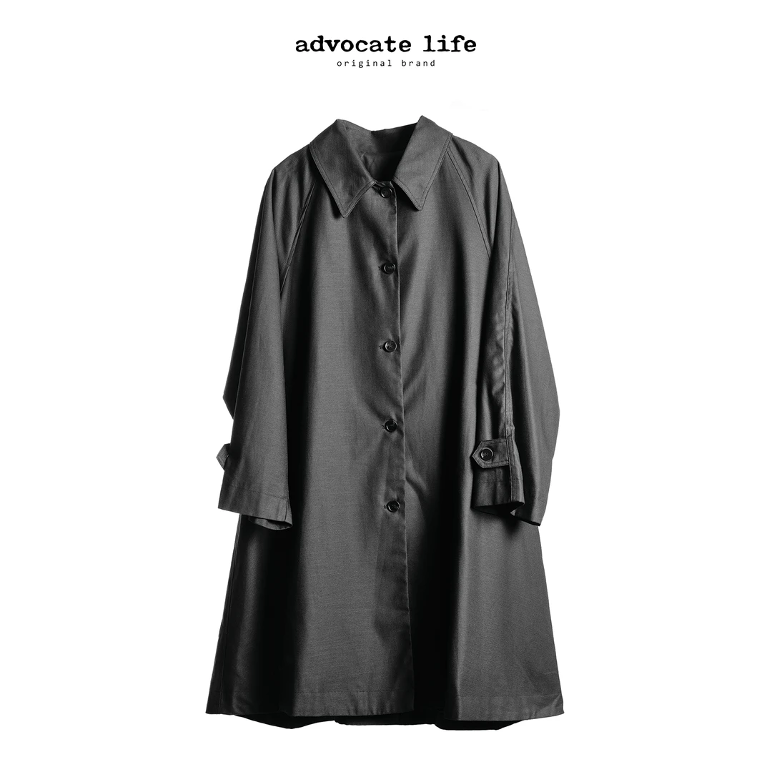 生活主张 Advocatelife2025上新时尚气质简约黑色风衣JQ171004