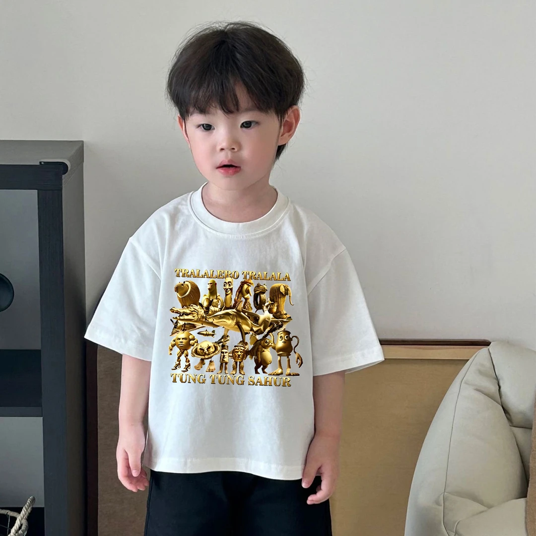 美国黄金版山海经通通哥童装潮牌周边衣服儿童短袖T恤打底衫上衣