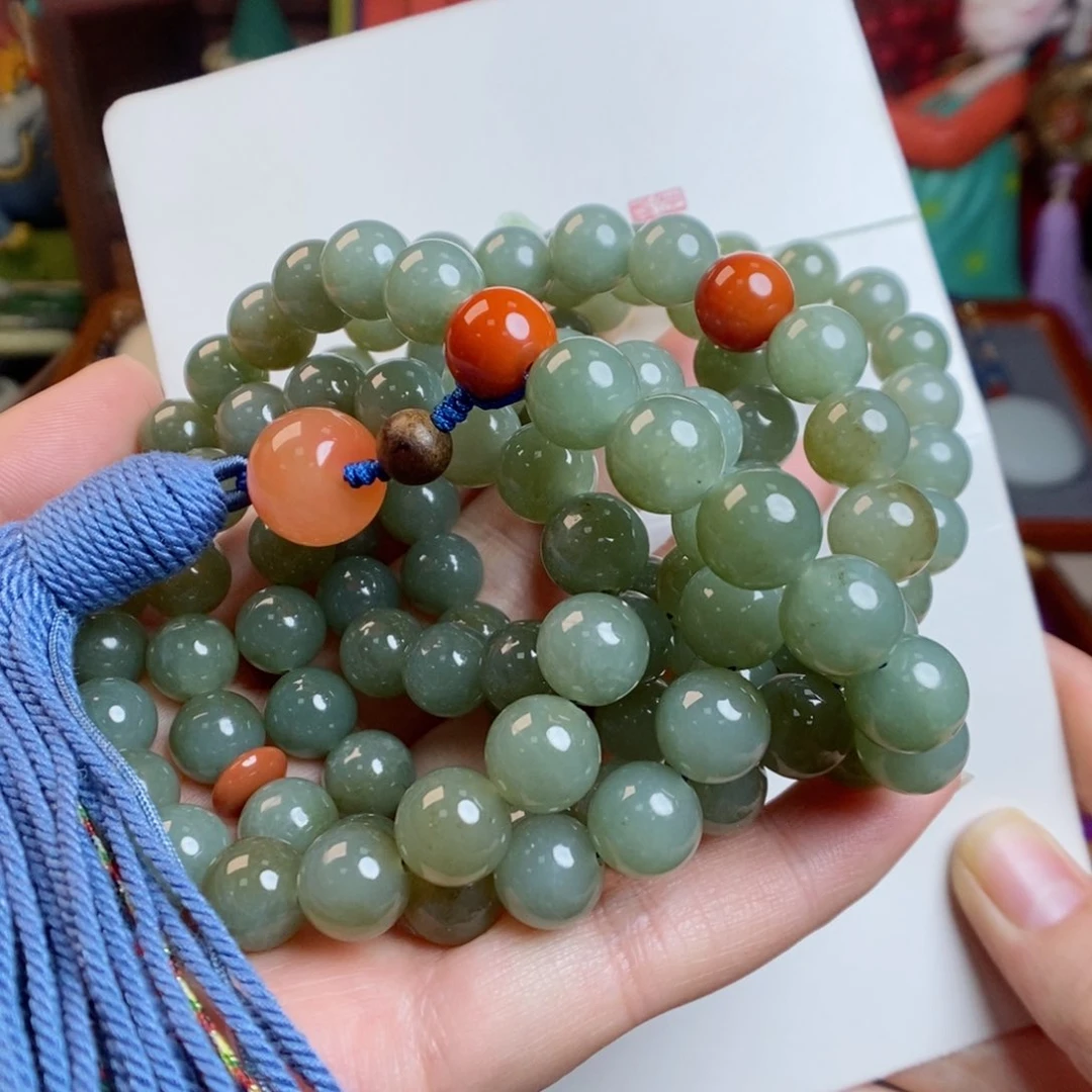 和田玉手链未镶嵌10且末蓝