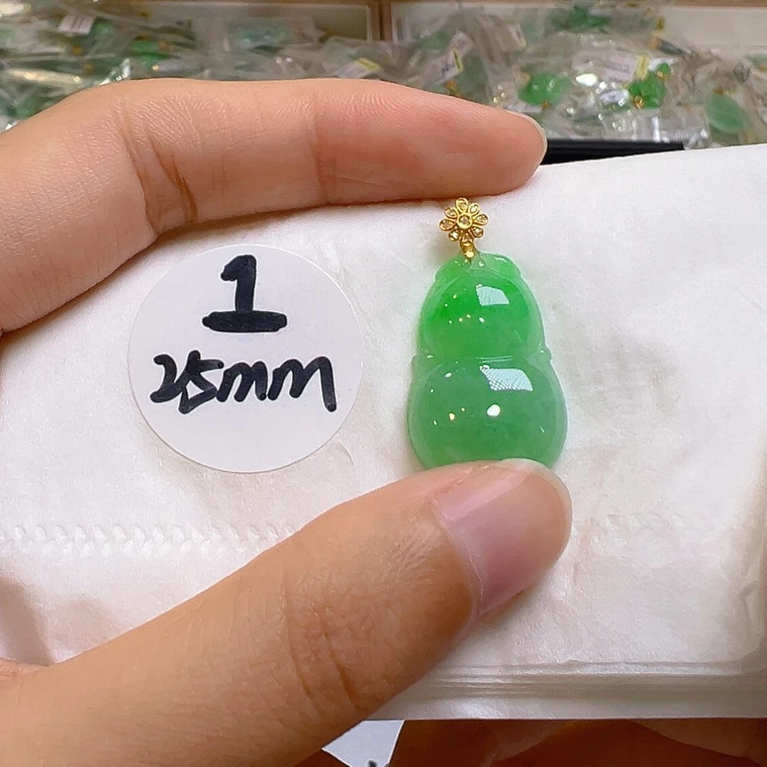 翡翠18K金镶嵌吊坠(不含链)翡翠