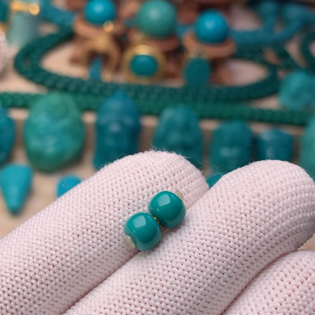 未镶嵌绿松石珠宝奇石6mm