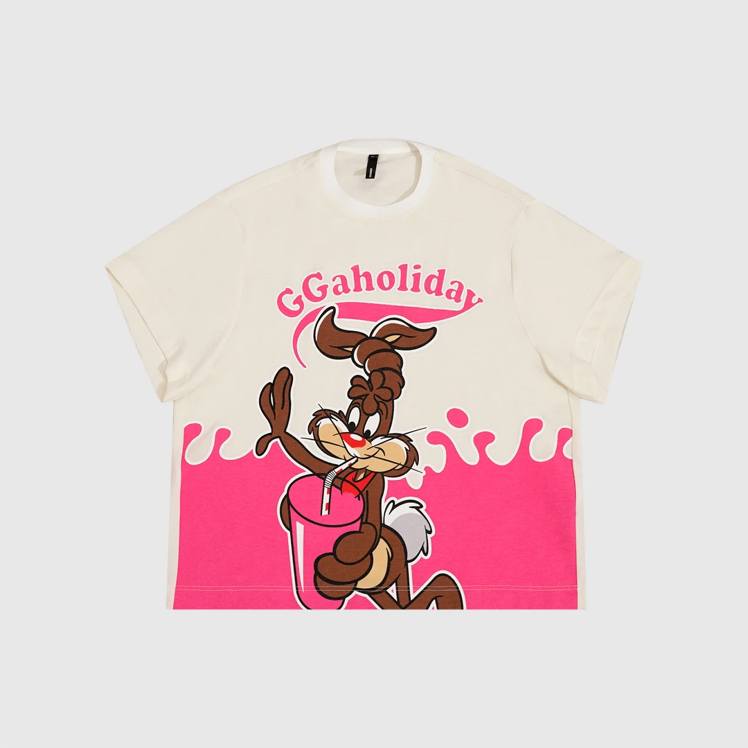 25N夏季新款轻奢高级感美式街头潮流“卡通兔兔”短袖大T 152208