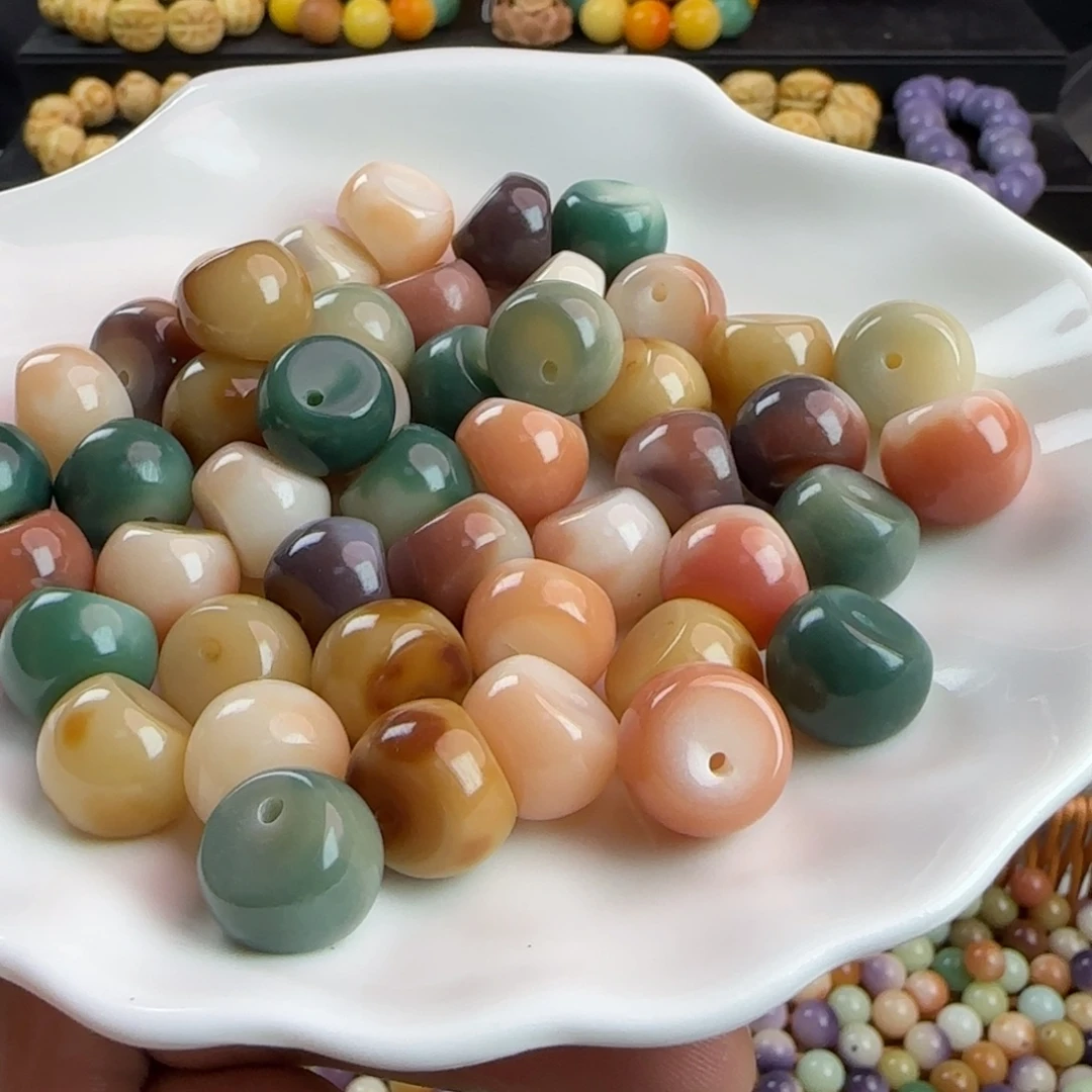 手串菩提根/象牙果卡14三花果冻玻璃底蒜瓣20颗