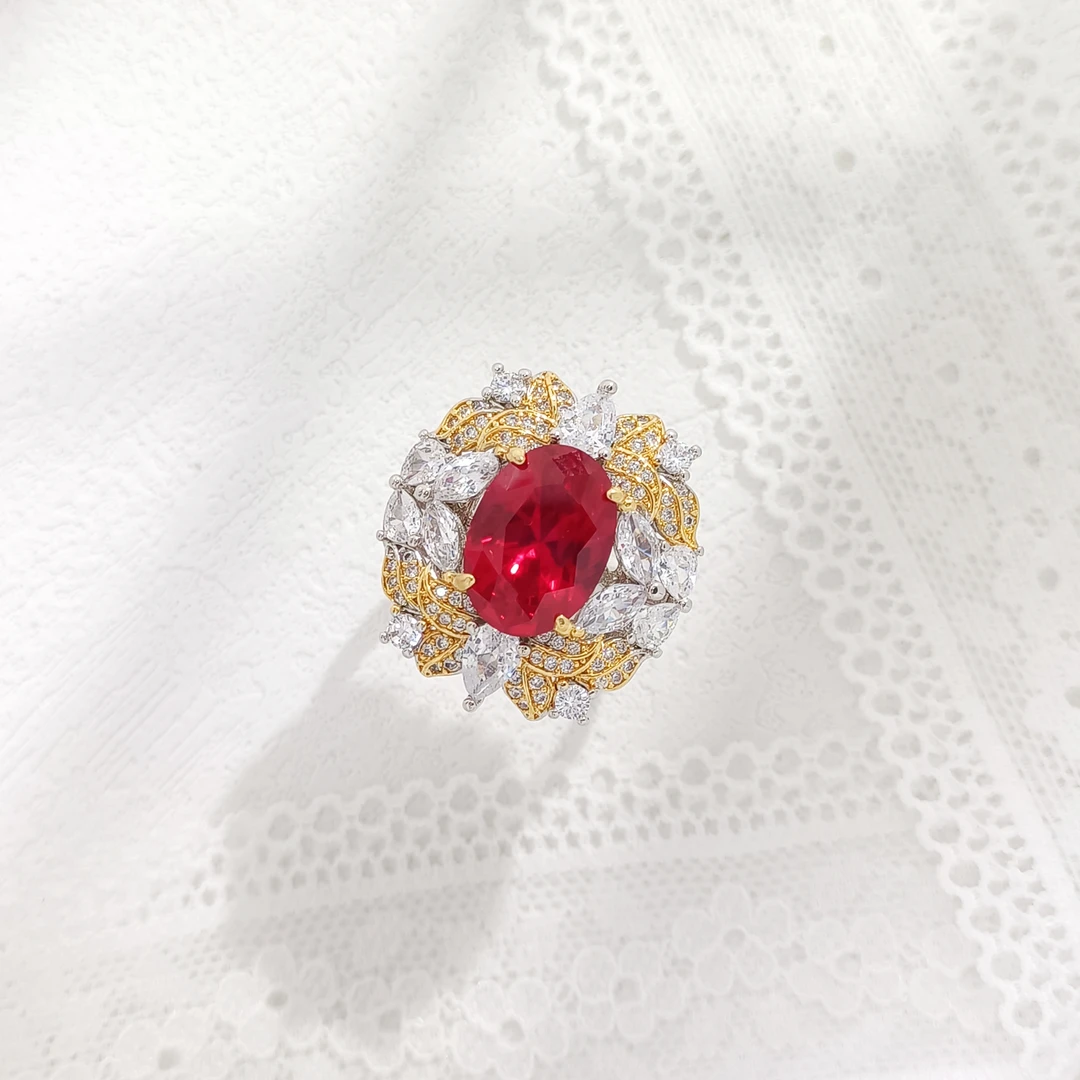 铜合金合成锆石戒指 WHLM-000725 【夜屋】 戒指气质百搭优雅欧美