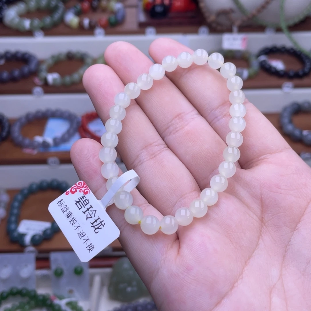 未镶嵌手串和田玉蜂蜜水6mm