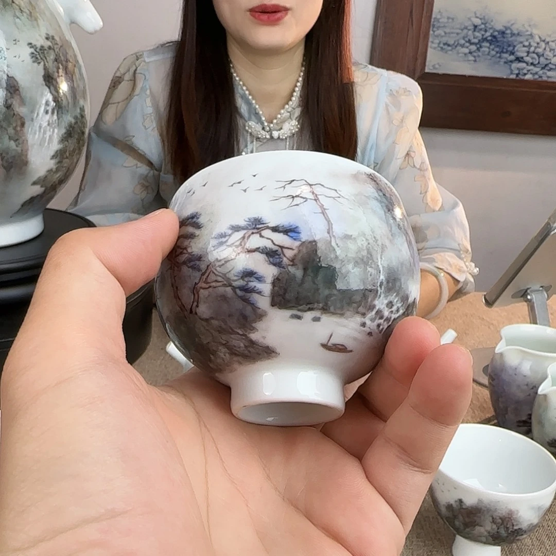 瓷片精品手绘主人杯