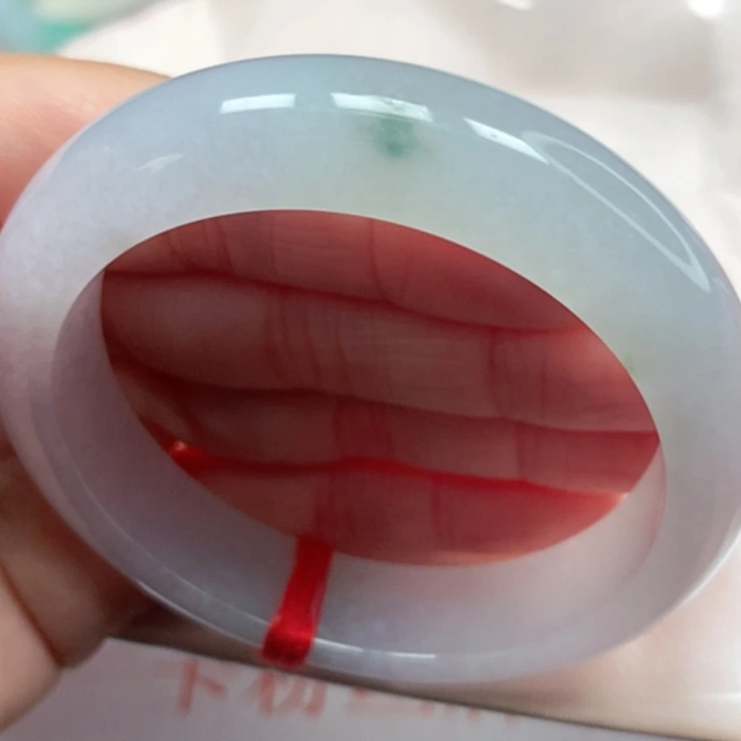 【闪购商品】翡翠手镯未镶嵌冰胶飘花手镯5152圈32号