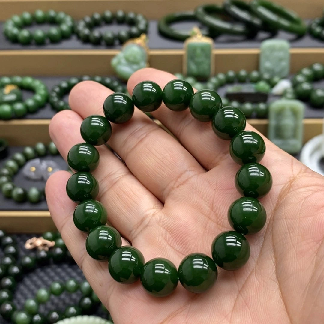 禅***净和田玉（碧玉）未镶嵌手链