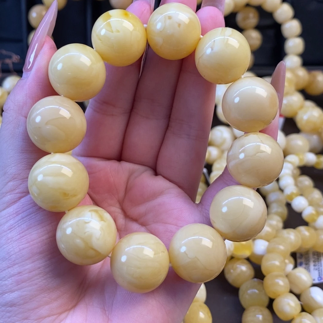 未镶嵌琥珀裸石浓白蜡妖花19